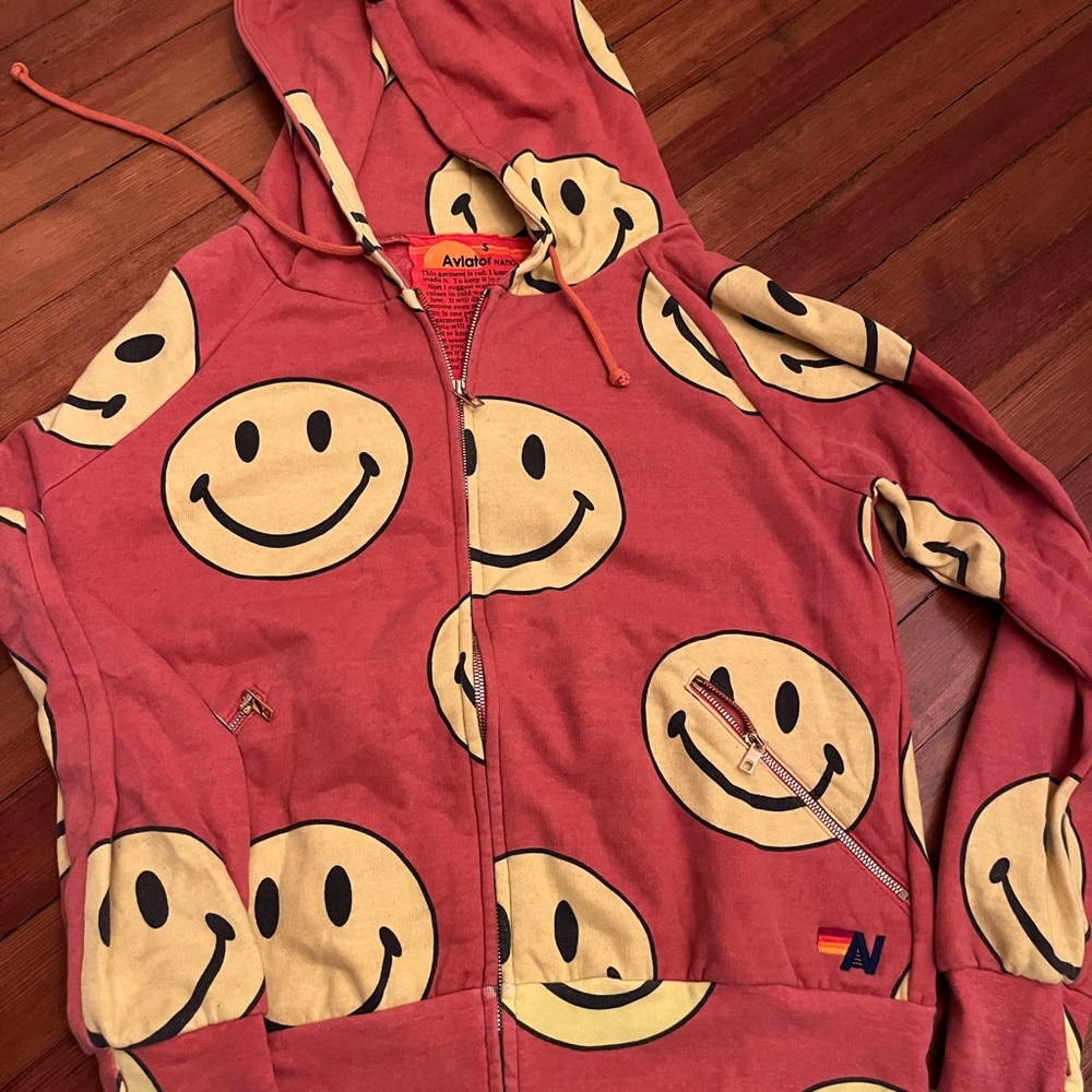 Aviator Nation Smiley Face Zip Up